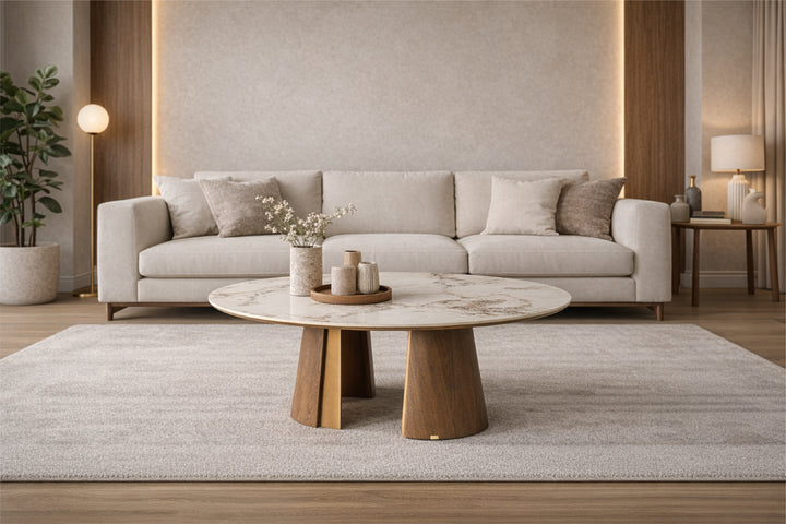 Mont Blanc Sintered Stone Round Coffee Table