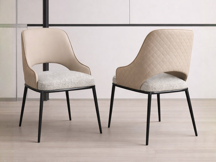 Prada Dining Chair – Quilted Back & Fabric Seat