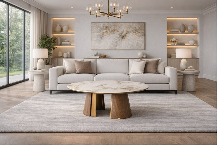 Mont Blanc Sintered Stone Round Coffee Table