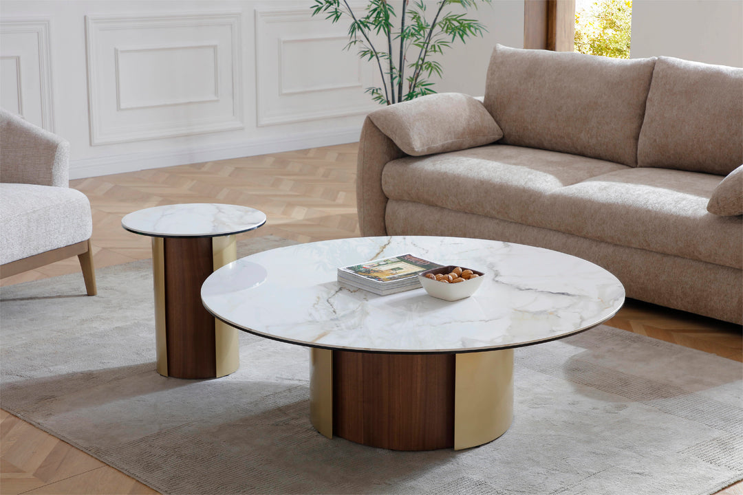 Forma Bella Sintered Stone Round Coffee Table