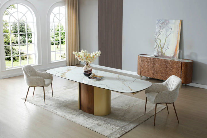 Forma Bella Sintered Stone Extendable Dining Table
