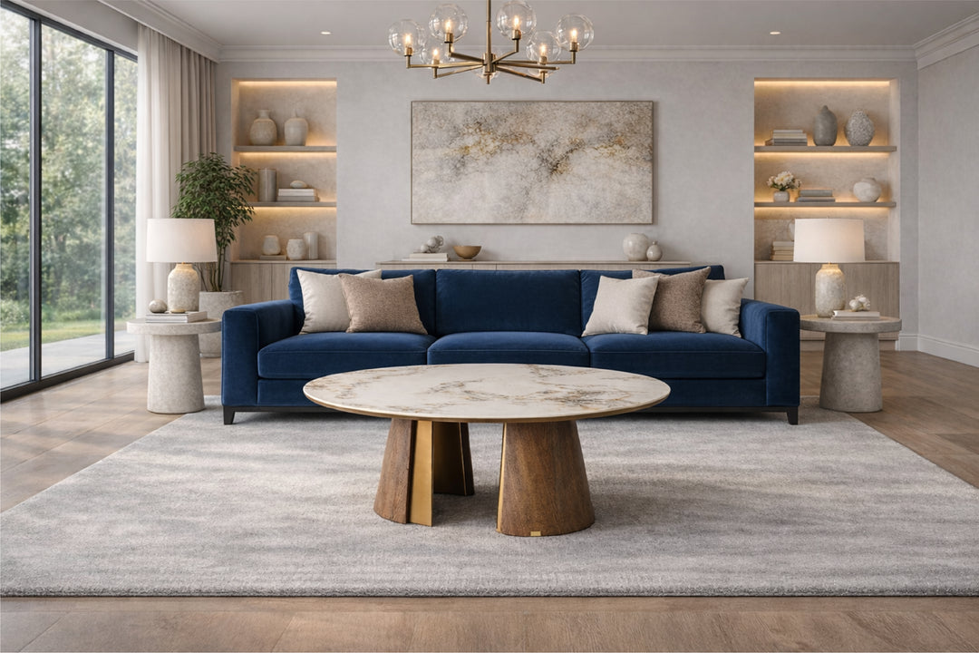 Mont Blanc Sintered Stone Round Coffee Table