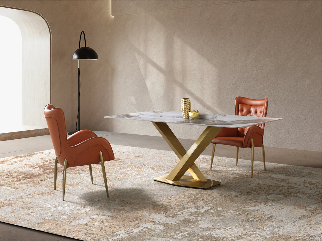 Harvey Ceramic Dining Table (Gold)