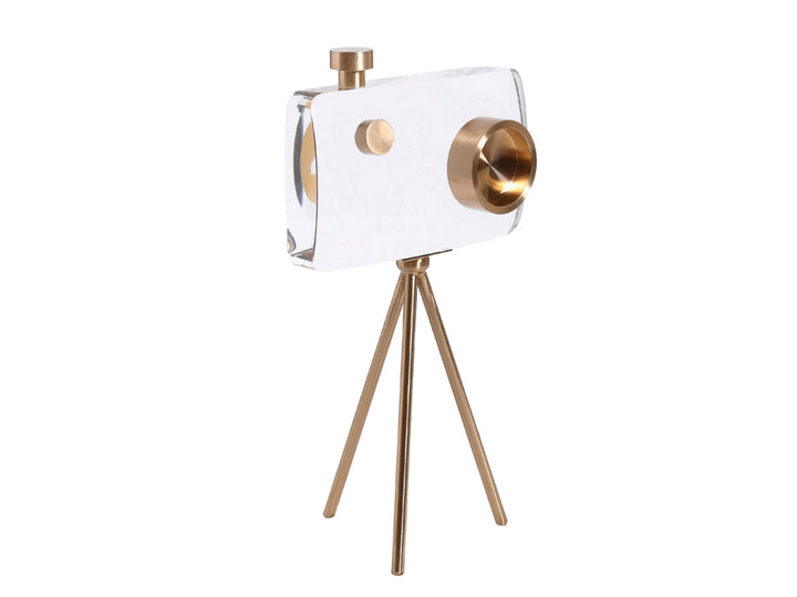 Crystal Gold Camera Decor Set – Modern Crystal Table Decor