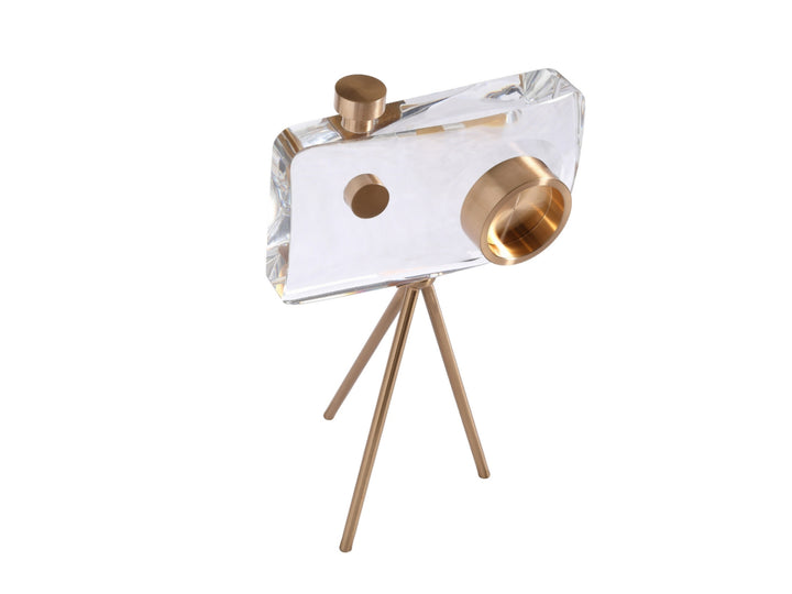 Crystal Gold Camera Decor Set – Modern Crystal Table Decor