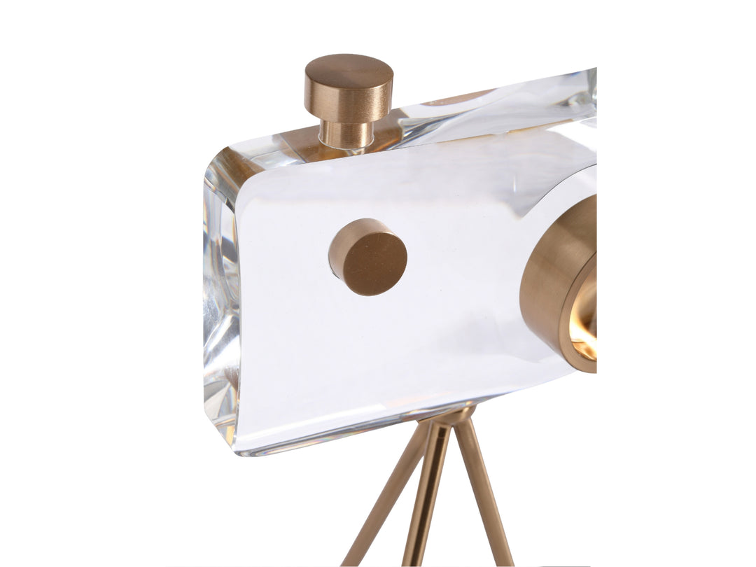 Crystal Gold Camera Decor Set – Modern Crystal Table Decor