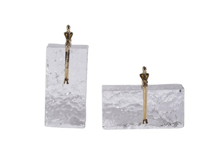 Kris Sculptural Glass Decor with Copper Figure