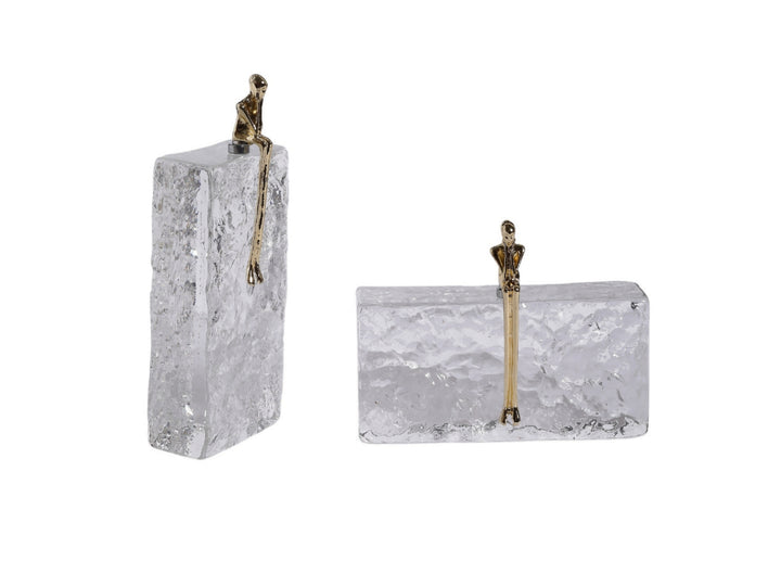 Kris Sculptural Glass Decor with Copper Figure