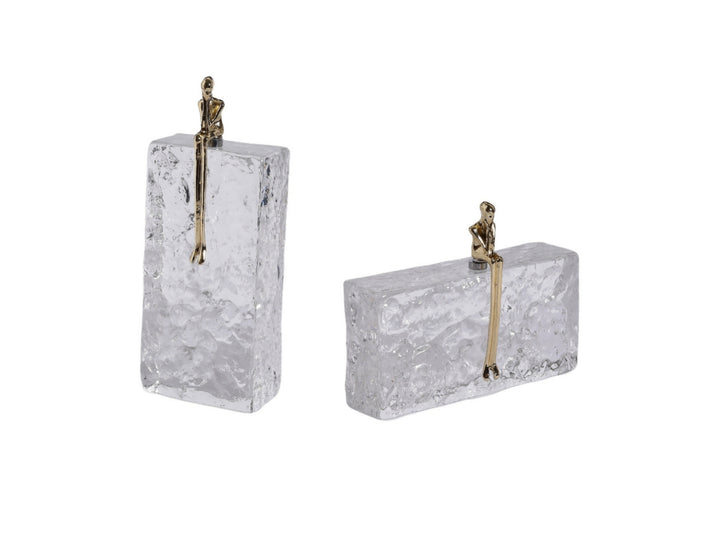 Kris Sculptural Glass Decor with Copper Figure
