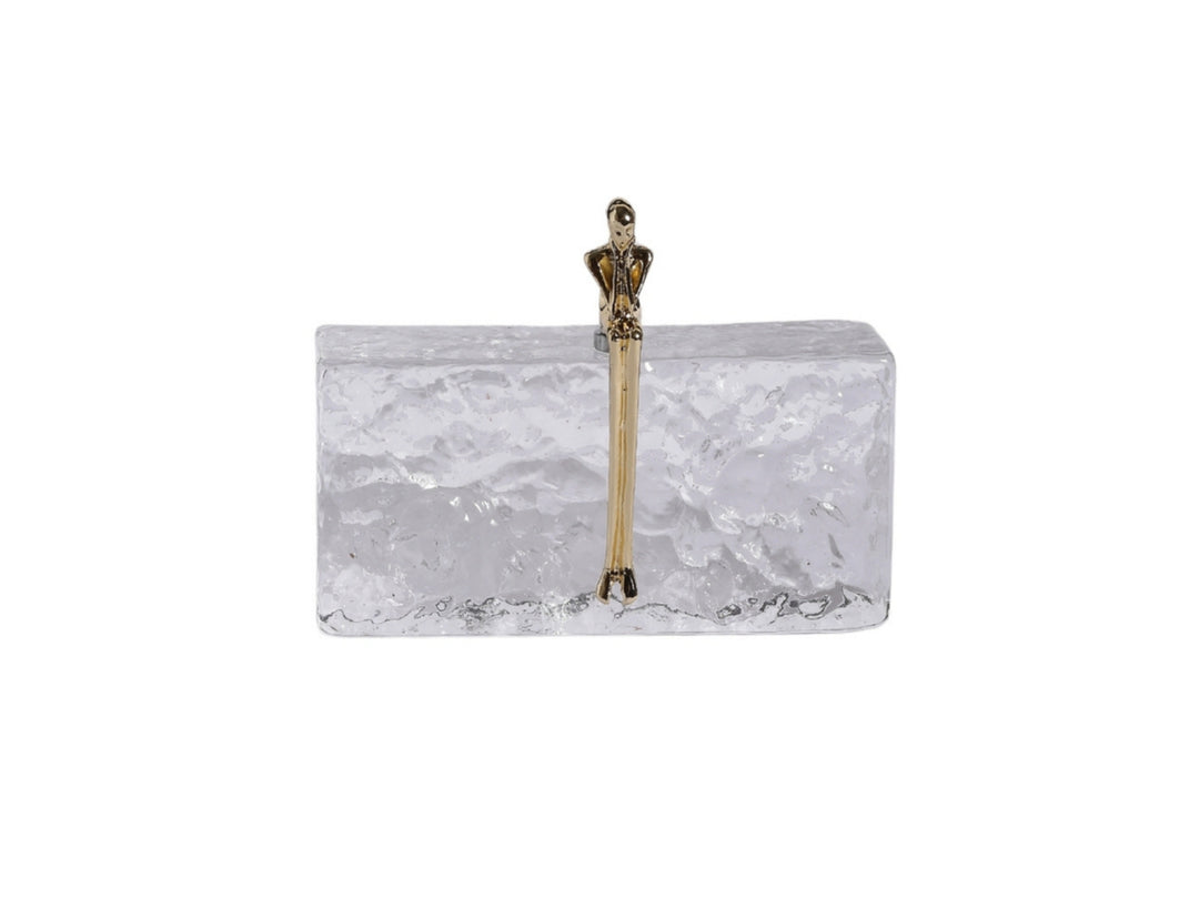 Kris Sculptural Glass Decor with Copper Figure
