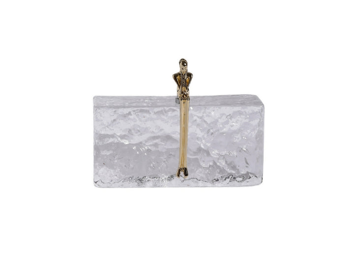 Kris Sculptural Glass Decor with Copper Figure