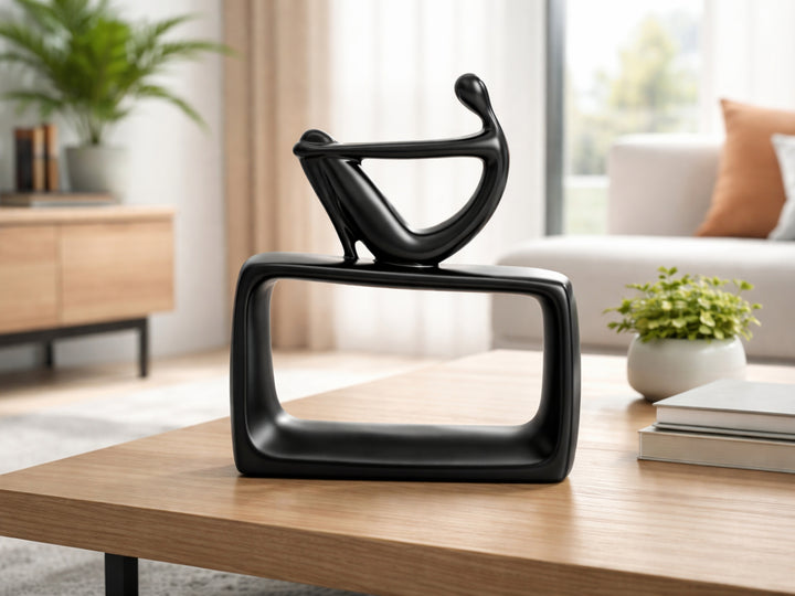 Black Ceramic Abstract Thinking Man