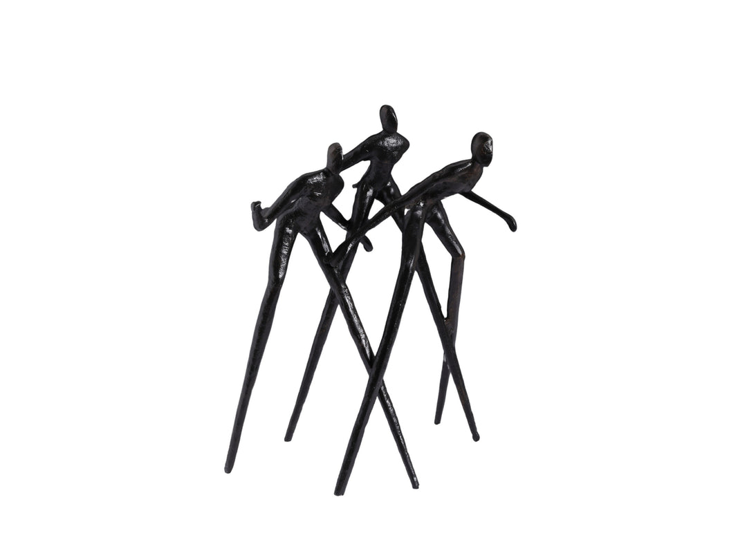Abstract Dancing Trio Sculpture – Modern Metal Décor