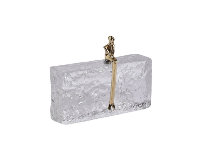 Kris Sculptural Glass Decor with Copper Figure
