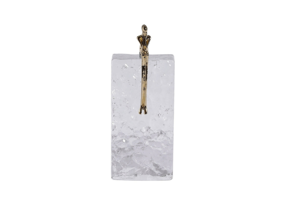 Kris Sculptural Glass Decor with Copper Figure
