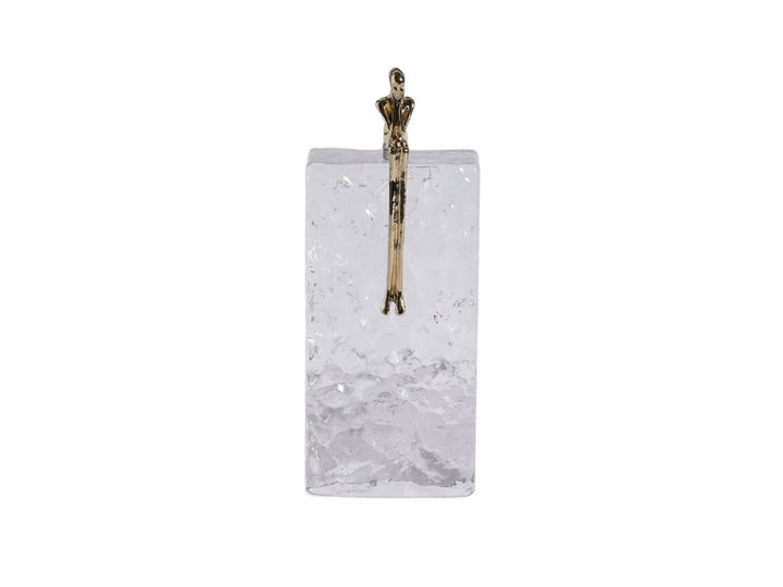 Kris Sculptural Glass Decor with Copper Figure