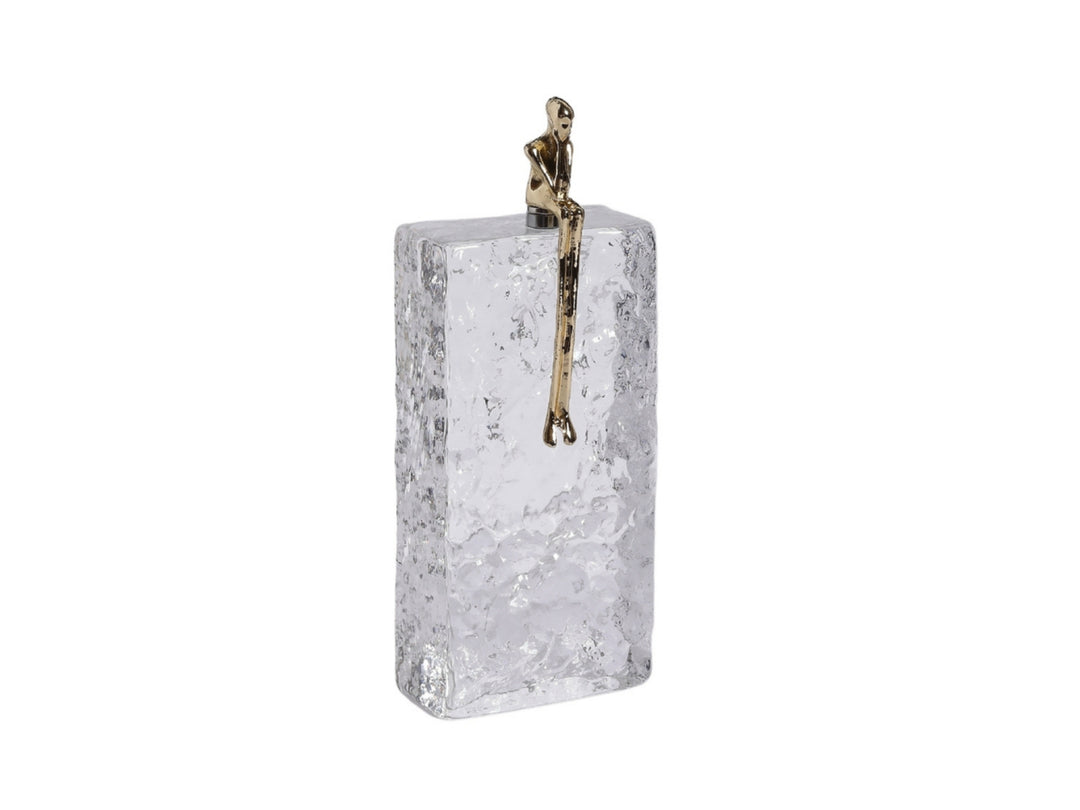 Kris Sculptural Glass Decor with Copper Figure