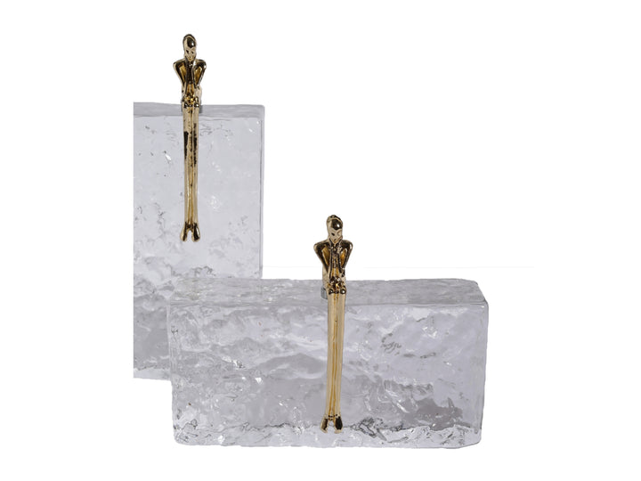 Kris Sculptural Glass Decor with Copper Figure