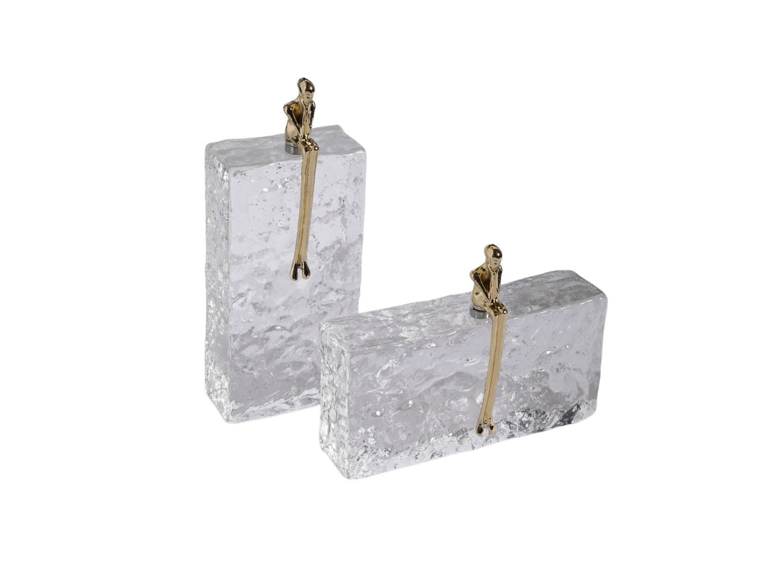 Kris Sculptural Glass Decor with Copper Figure