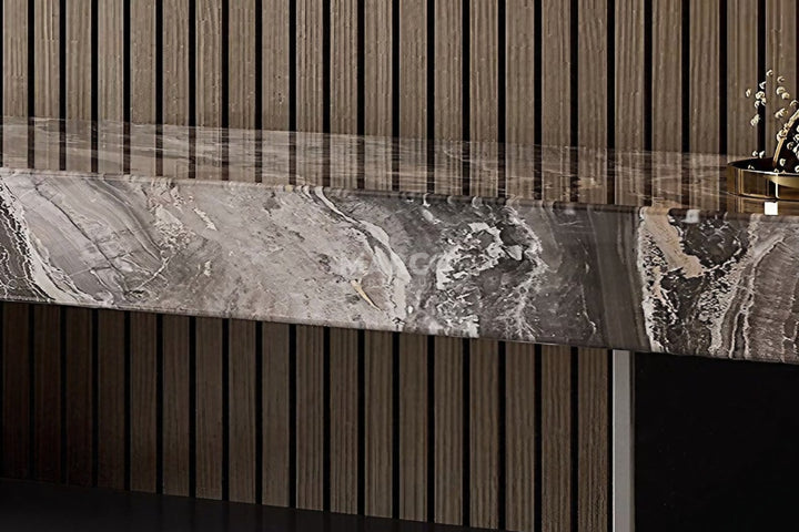 Venezia Sintered Stone TV Unit with Stainless Steel Base