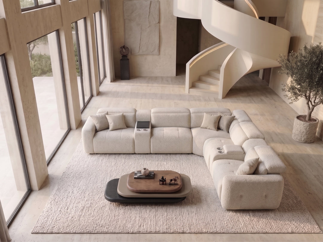 Bellavia Modern Fabric Corner Lounge – L-Shaped Modular Sofa