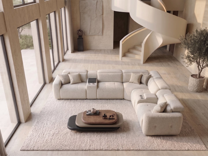 Bellavia Modern Fabric Corner Lounge – L-Shaped Modular Sofa