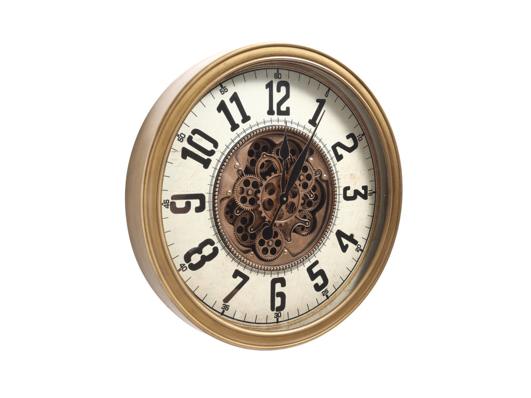 Haven Numeral Gear Wall Clock – Metal Frame (66cm)