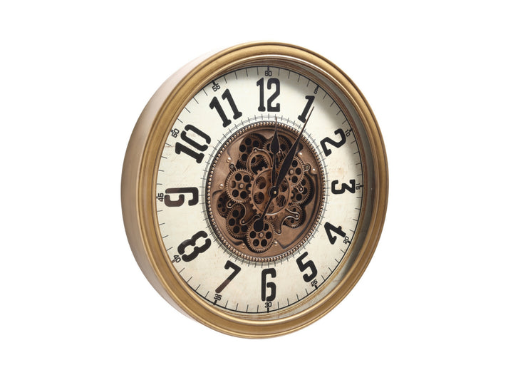 Haven Numeral Gear Wall Clock – Metal Frame (66cm)