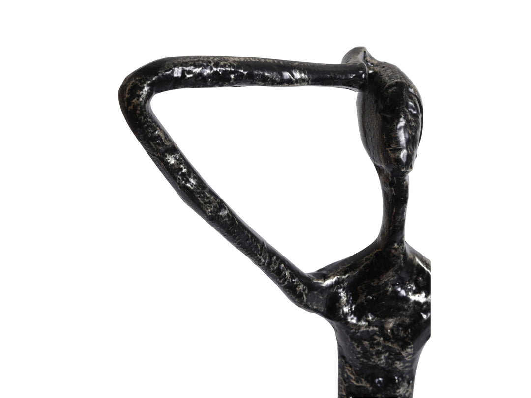 Thinking Man Figurine – Black & Gold Metal Shelf Sculpture
