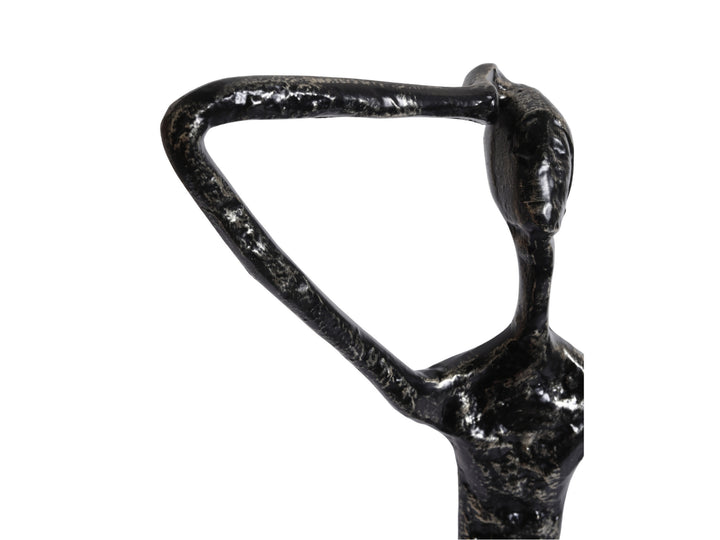 Thinking Man Figurine – Black & Gold Metal Shelf Sculpture
