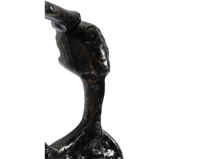 Thinking Man Figurine – Black & Gold Metal Shelf Sculpture
