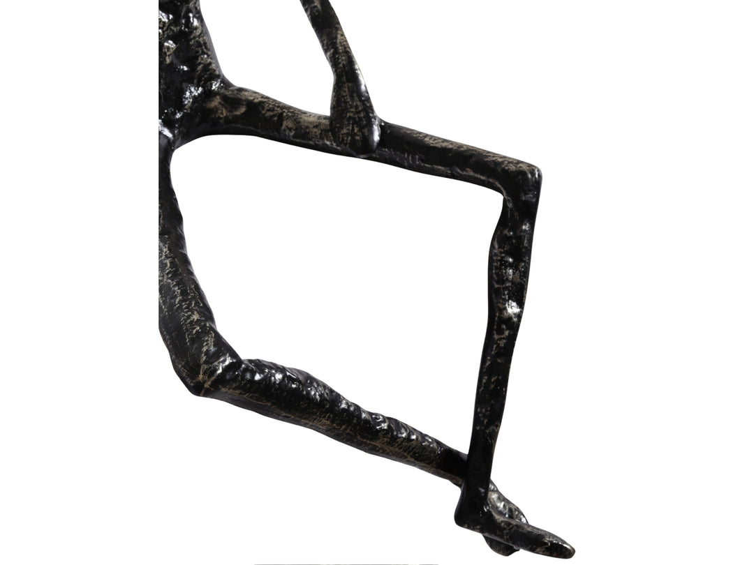 Thinking Man Figurine – Black & Gold Metal Shelf Sculpture