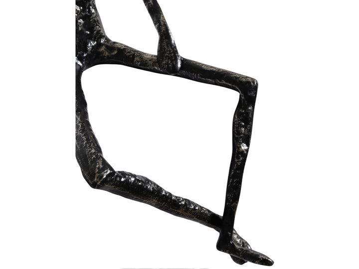Thinking Man Figurine – Black & Gold Metal Shelf Sculpture