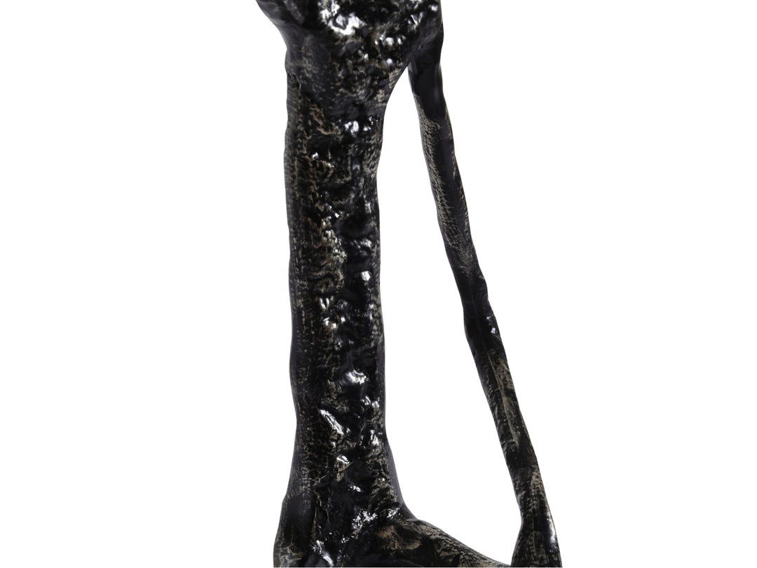 Thinking Man Figurine – Black & Gold Metal Shelf Sculpture