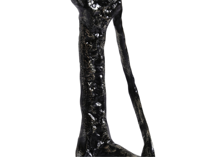 Thinking Man Figurine – Black & Gold Metal Shelf Sculpture
