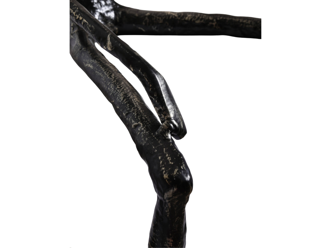 Nordic Black & Gold Sitting Figure Sculpture – Metal Shelf Decor