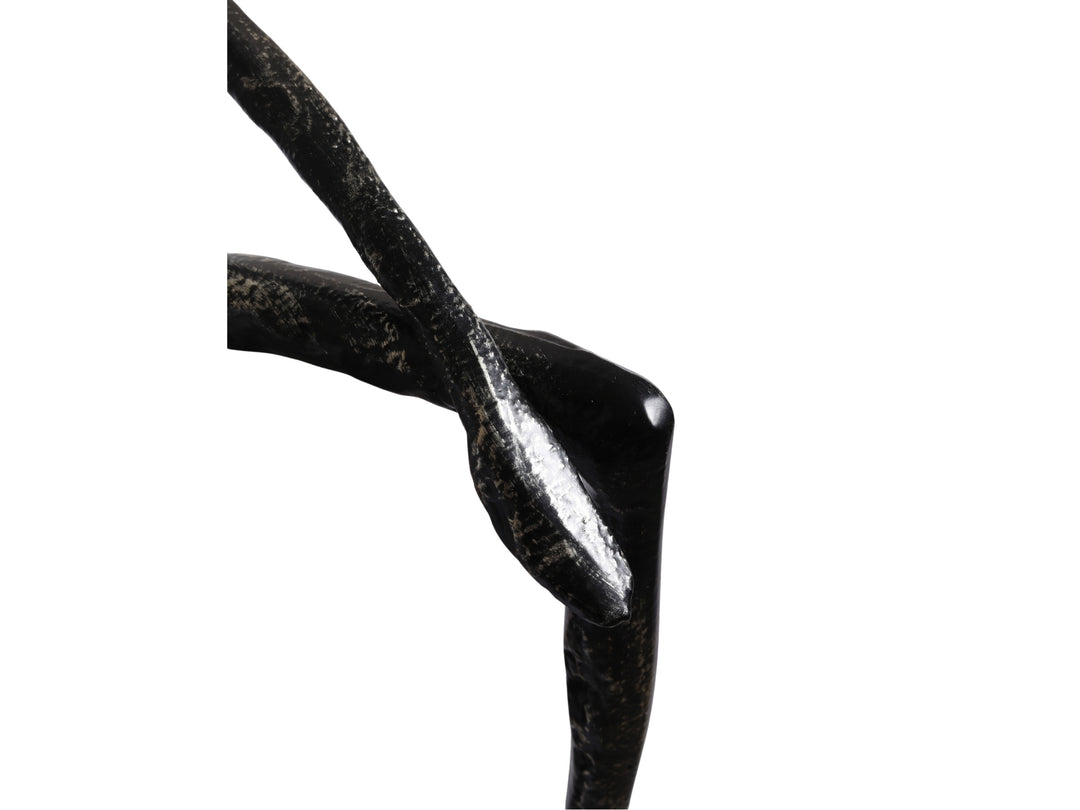 Nordic Black & Gold Sitting Figure Sculpture – Metal Shelf Decor