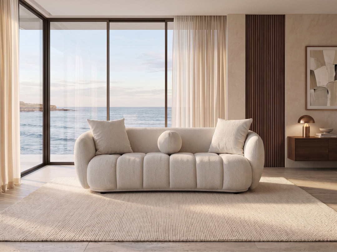 Valentina Curved Boucle Fabric Sofa