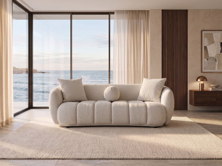 Valentina Curved Boucle Fabric Sofa