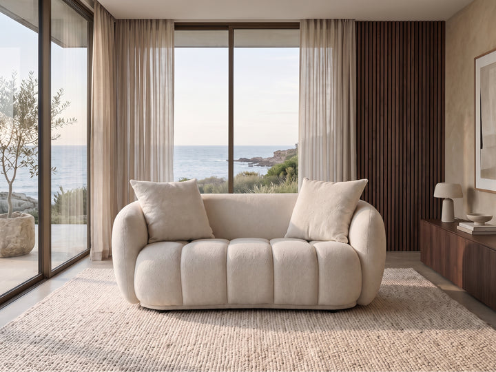 Valentina Curved Boucle Fabric Sofa