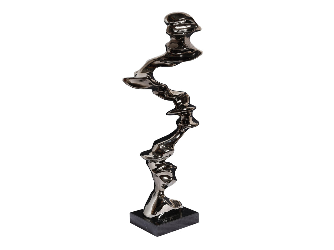 Twisting Flow Black Sculpture