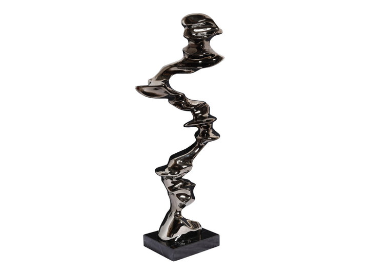 Twisting Flow Black Sculpture