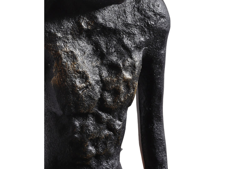 Minimalist Long-Legged Figurine – Black & Gold Metal Sculpture