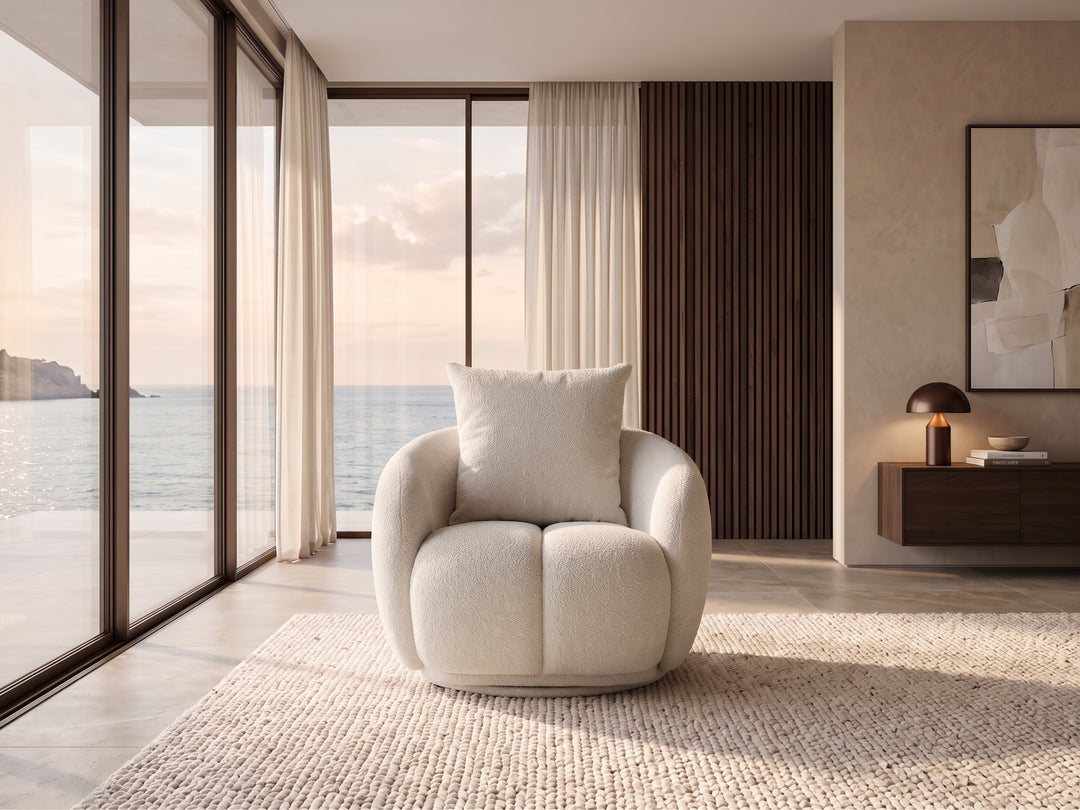 Valentina Curved Boucle Fabric Sofa