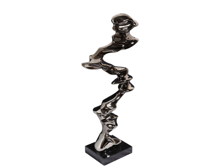 Twisting Flow Black Sculpture