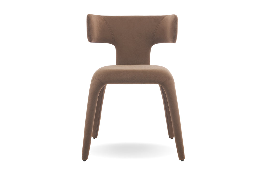 Enzo Fabric Dining Chair - Mushroom Brown