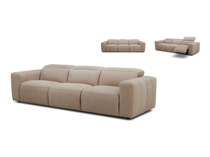 Arizona Leather Recliner Sofa with Chaise & Adjustable Headrests