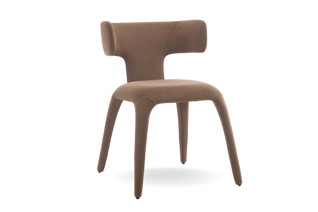 Enzo Fabric Dining Chair - Mushroom Brown
