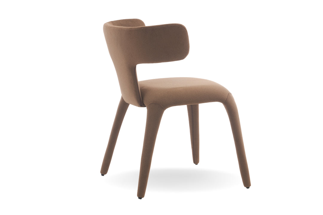 Enzo Fabric Dining Chair - Mushroom Brown