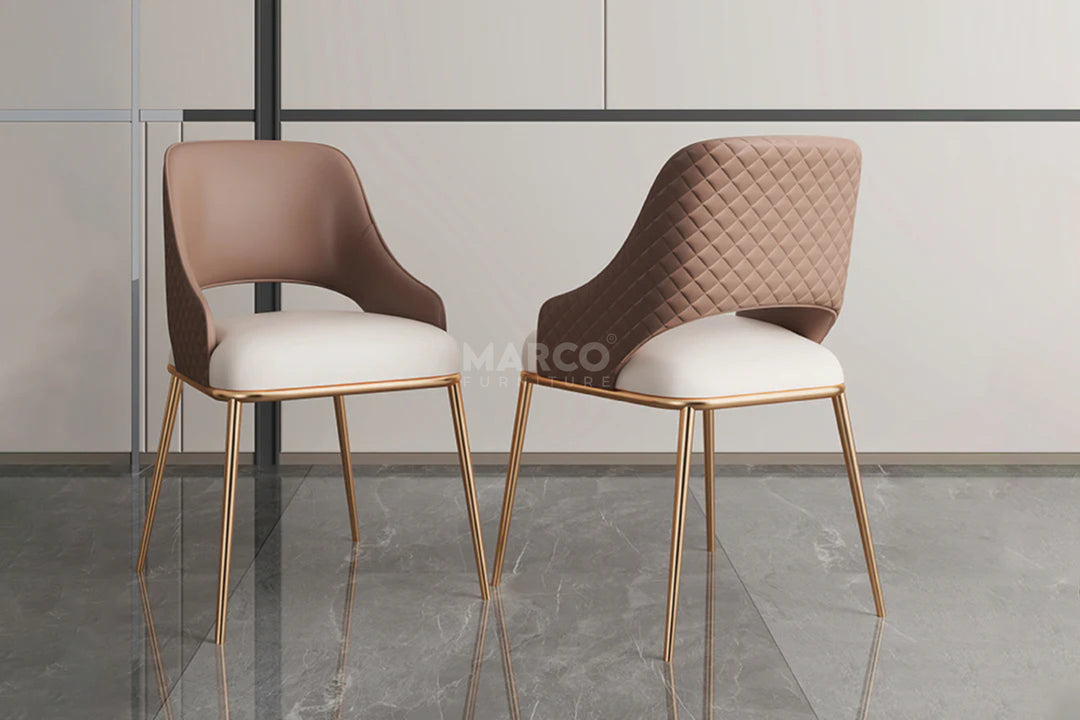 Prada Dining Chair – Quilted Back & Fabric Seat